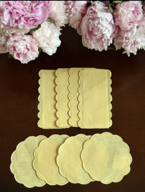 Soleil Cocktail Napkins and Coasters (4 sets/8 pieces)