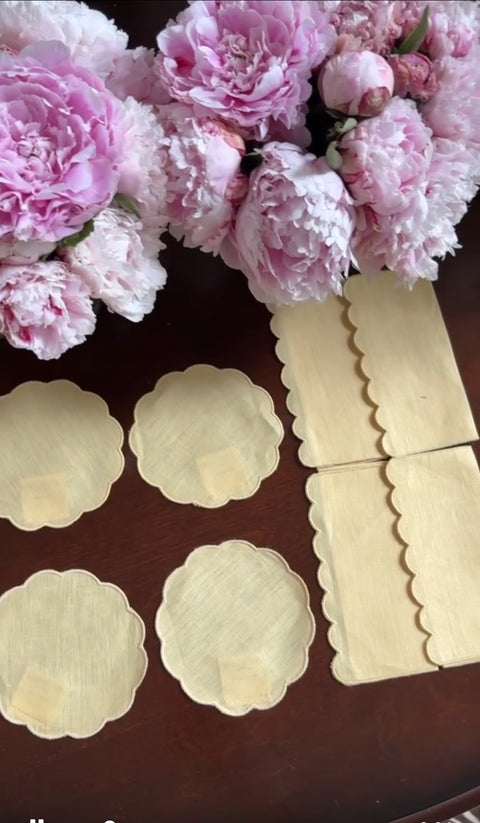 Soleil Cocktail Napkins and Coasters (4 sets/8 pieces)
