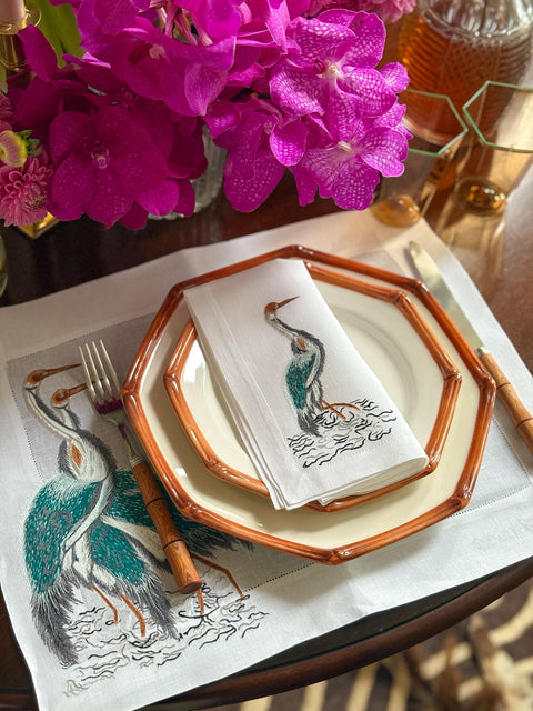 Herons Limited Edition Handcrafted Linen Placemats & Dinner Napkins (6 sets/12 pieces)