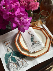 Herons Limited Edition Handcrafted Linen Placemats & Dinner Napkins (6 sets/12 pieces)