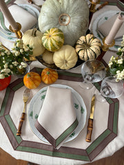 Cleo Limited Edition Linen Appliqué Placemats & Dinner Napkins (8 sets/16 pieces)