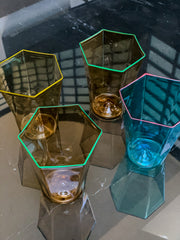 Glass Tumbler Set | Hexagonal Glass Tumbler | DLIFESTYLEUK