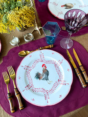 Roosters & Hens Limited Edition Handpainted Dinner Plates (set of 4)