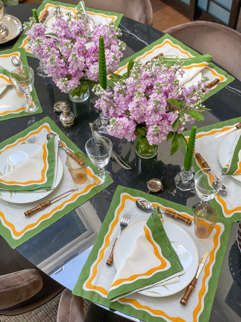 Victoria Limited Edition Appliqué Placemats & Dinner Napkins (8 sets/16 pieces)