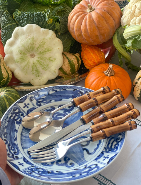 Bamboo Flatware Set | Bamboo Handle Cutlery Set | DLIFESTYLEUK