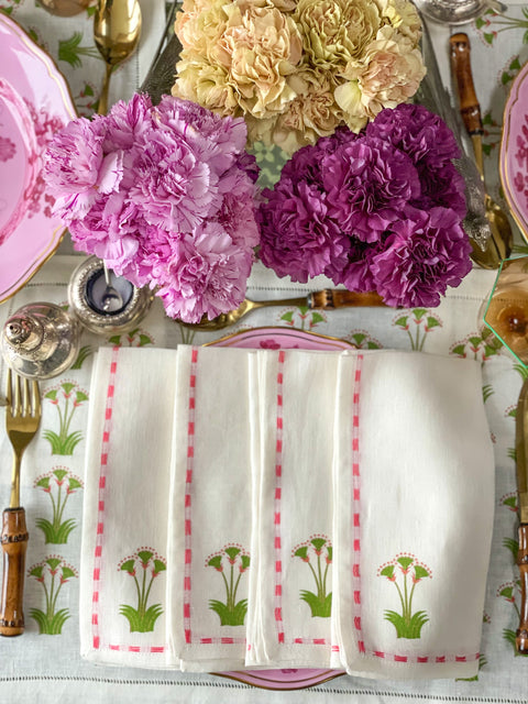 Pink Lotus Dinner Napkins (set of 8)